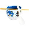 Get Trend SONIC THE HEDGEHOG Set Ciotole Ramen 600ml, Ciotola di Spaghetti di Riso Giapponesi con Cucchiaino Ceramica e Bacchette di Bambù, Adatto al Microonde (Multi SONIC)