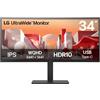 LG 34BA75QE-B Monitor PC 86,4 cm (34) 3440 x 1440 Pixel Wide Quad HD LCD Nero