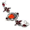 Fatto a mano Bracciale in osso cammeo corallo rosso granato pietre preziose fatto a mano g...