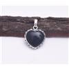 Handmade Pendente Fatto A Mano Cuore Obsidiana Nera in Argento 925, D-89