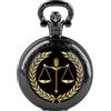 Tiong Orologio da tasca nero vintage steampunk quarzo orologio da tasca costume uomo donna collana gioielli regali