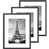 Walasis Cornici 30x40cm per Foto in Legno Nero, con Passepartout, Set da 3 | Contiene Poster, Stampe, Esposizione a Parete, Ideale per Arredamento Casa o Ufficio