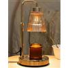 GODONLIF Lampada scaldacandele, altezza regolabile, timer dimmerabile, decorazione per la casa, cera melts, scalda candele in vetro con 2 lampadine, Oro