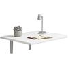 Dmora Tavolo Pieghevole Orvael 60x50x2h cm Bianco un Posto Forma Rettangolare, Peso Supportato 20 kg