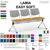 SEIPO LAMIA EASY SOFT LE0013G panca 3 posti struttura grigia seduta imbotitta e schienale in polipropilene SEIPO TESSUTO V