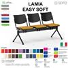SEIPO LAMIA EASY SOFT LE0013N panca 3 posti struttura nera seduta imbotitta e schienale in polipropilene SEIPO ECOPELLE D2