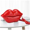 Tbest Telefono con Labbra Rosa, Telefono con Labbra, Telefoni Fissi Wx 3061 Set di Decorazioni per la Casa Multifunzionale a Forma di Labbro Carino Telefono da Tavolo Rosso (Grande