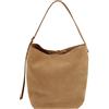 DUDU Borsa Donna Grande in Pelle Nappa o Suede Scamosciata, Borsa a Spalla Maxi con Manico Regolabile e Tasca Interna con Zip, Shopper Bag Elegante da Donna Caramel