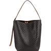 DUDU Borsa Donna Grande in Pelle Intrecciata, Borsa a Spalla Maxi con Manico Regolabile e Tasca Interna con Zip, Shopper Bag Elegante da Donna Nero