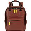 DUDU Zaino in Pelle Uomo Donna - Zainetto Casual Unisex Elegante e Compatto, 6,5 Litri, con Tasca Frontale e Scomparto Tablet, Perfetto per Lavoro, Viaggio e Tempo Libero Mattone