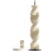 Umbra Spintile Gioco domino impilabile, design 10x9x13 cm, Nero | Tessere che scorrono su asta ondulata, torre scultorea dinamica, per tavolo o mensola, idea regalo, in resina