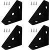 TopHomer 4 staffe angolari, 38 mm x 38 mm, 90 angoli triangolari, staffe angolari in metallo per mensole e letti con viti per armadio, scrivania, letto, nero