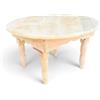 ARTIGIANATO VULCANO Tavolino Marocchino Etnico in Legno Grezzo di Cedro, Diametro 50 cm