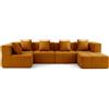 MILY SOFA MILYSOFA SOFABULOUS: divano angolare modulare a 5 posti con chaise longue, raffinato tessuto a ricami, color cannella