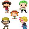 Funko Pop! One Piece, confezione da 5 personaggi (Monkey D. Luffy, Roronoa Zoro, Nami, Usopp, Sanji), action figure in vinile, modello standard