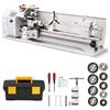 VEVOR Tornio da Banco Metalli 1100W Ingranaggi 220x762mm Motore Brushless 8 Filettature Metriche 8 Imperiali, Tornitura, Zigrinatura, Velocità Regolabile max 3000 giri/min, Ingranaggi in Metallo