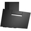Bosch Hausgeräte Bosch DWK87FN60, serie 4, cappa aspirante intelligente, 80 cm, vetro trasparente nero stampato, prodotto in Germania, adattamento automatico al piano cottura, controllo tramite piano cottura,