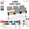 SEIPO LAMIA EASY SOFT LE0013G RIB panca FISSA 3 posti struttura grigia RIBALTABILE imbot. schienale polipropilene SEIPO ECOPELLE D2