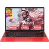 bvate PC Portatile 14 Pollici Notebook Win 11 Computer 256GB 1080P 2.4G+5G Suppo