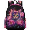 TPISLI Zaini Cat Animal Kitten Bambina 8 Anni Zaino Scuola Alunni Elementare Bookbag Leggero Resistente Viaggio Tempo Libero Uso Quotidiano Viaggio Tempo Libero