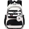 Amythe Zaino Scuola Ragazza 30L - Leggero per Medie & Elementari, Nero | Impermeabile. 6 tasche. 4 colori. 9-16 anni (da 138 cm). Laptop 15.6. Ideale per scuola, viaggi e tutti i giorni.