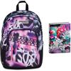 Seven Zaino Scuola Dual Detach BUZZY NOTE GIRL, Nero, 32 L, Doppio Scomparto,Scuola media e superiore,+Diario Pocket Scuola Datato 12 Mesi per Bambine e Ragazze