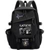 Roffatide KPOP KATS-EYE Borsa scolastica per scuola secondaria Nero F | Multiple tasche, zaino leggero, cerniera doppia liscia, regalo di ventilatore Kpop, KATSEYE Merch