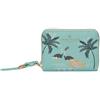 Sara Miller London Portafoglio con cerniera, pochette da donna, portamonete e porta carte, in ecopelle, Struzzo Menta Blu, S, Contemporaneo