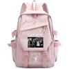 Roffatide KPOP KATS-EYE Borsa scolastica per scuola secondaria rosa G | Multiple tasche, zaino leggero, cerniera doppia liscia, regalo di ventilatore Kpop, KATSEYE Merch