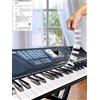 YPTSYSYS Guida per note di pianoforte, etichette rimovibili per tastiera di pianoforte, 61 tasti, standard, in gomma siliconica, senza bisogno di adesivi, riutilizzabili e fornite con scatola (lavagne
