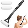 Lunyloer Applicatore per crema per la schiena con 2 rulli intercambiabili | Applicatore autoabbronzante pieghevole per lozione, crema solare e gel doccia, crema solare (nero)