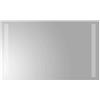 vidaXL Specchio da bagno a LED, trasparente, 50 x 30 cm, in vetro temperato, moderno, rettangolare, da parete, illuminato a LED, per camera da letto, cabina armadio, ingresso, design in vetro