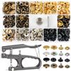 DECOHOME 100 bottoni automatici a pressione 12,5 mm con pinza robusta | Pinza robusta, 4 utensili di montaggio e chiusure in 4 colori per pelle e tessuti sovrapposti fino a 3 mm