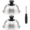 Chixenn 2 Pezzi Campana per Hamburger, Cappa Cloche Sciogli Formaggio, Coperchio di Cottura, Lavabile in Lavastoviglie, per Barbecue, Cucina, Bistecca, Teppanyaki e Griglia