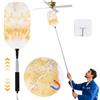 Zaxiva Spolverino per Polvere, Piumini da Spolvero Allungabile con Gancio, Spolverino in Lana Lavabile con Telescopica Estensibile Fino a 135 cm per Soffitto, Ragnatela, Ventilatore, Tenda