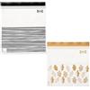 Ikea ISTAD, sacchetti per alimenti riutilizzabili, misura media, con doppia chiusura, 1,2 e 2,5 litri, a righe nere/foglia gialla, set di 100 sacchetti