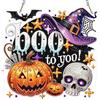 MOTGOM 5D Diamond Painting Pendente Ciondolo Kit Halloween Boo Fantasma, Pittura Diamante per Acchiappaluce, Diamond Painting Artigianale Per La Decorazione Della Parete Di Casa 20x20cm