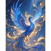 TDFERAN Pittura Diamante Fenice Blu e Oro 40x50cm Diamond Painting Fenice Diamante Pittura Animali Pittura Con Numeri Fluorescente Ricamo Diamante Animali Mosaico Perla Incollare