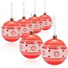 COM-FOUR® 6x palle di Natale, palle di Natale in plastica antirottura | decorazioni per l'albero di Natale con ciondoli