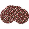 fanquare Tovagliette Rotonde in Lino Natalizie Stile Tartan Scozzese Renne | Tovaglietta Lavabili 35cm Sottopiatti per Pranzo Cena e Feste di Natale Decorazione Casa Set da 4