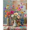 Ljevandria Diamond Painting - Quadro per pittura con diamanti per adulti, personalizzabile, 5D, 30 x 40, decorazione da parete (stile vintage, fiori di campo, 30 x 40)