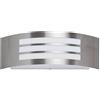 Rabalux 8410 - Lampada da Parete per Esterni, IP44, Metallo, Paralume in Plastica Bianca, Colore Argento, 10 x 31,8 cm