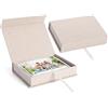 TLDBATICE Scatola Portafoto 20×14,5×4 cm - Porta Foto in Lino con Chiusura Magnetica | Scatola porta foto per foto di matrimonio, bambini e famiglia, con nastro in raso, impilabile, ideale per cartoline, lettere