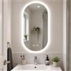 LUVODI Ovale Specchio Bagno con Luce 50x80cm: Antiappannamento, Specchio Bagno LED Retroilluminato con Memoria, 3000K-6000K, Dimmerabile, IP66 Impermeabile, Orizzontale/Verticale, Vetro Temperato HD