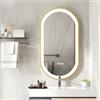 LUVODI Specchio Bagno LED Luce: Cornice Dorata Ovale 100x50cm Specchio Smart Led Bagno Oro da Parete 3 Touch Grande Illuminato Frontale Antiappannamento Dimmerabile Verticale Orizzontale