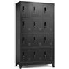 ACAGALA Armadietto Metallo 12 Scomparti, Acciaio con Serratura, Antracite | Armadio metallico con 12 scomparti, ventilazione e porta targhetta, Ideale perper uffici, scuole e palestre, 90x40x180 cm