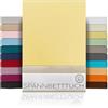 BEAUTEX Lenzuolo con angoli elasticizzati in jersey di cotone premium 160 g/m², taglia e colore selezionabili (Boxspring - 90x200x45 cm, Giallo)