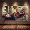 JLFDHR Stampe Quadri 50x70cm con Cornice Interna Poster di Auto d'Epoca Ferraris Classic Racing F1 Auto da Corsa Opere d'Arte Wall Art Picture Painting for Home Living Room Decor