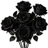 Zosutetoxo 12 Rose di Seta Nere Artificiali, Stelo Lungo per Decorazioni Gotiche