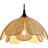 YGZPALH Lampadario A Forma di Cesto di bambù da 11,8 Pollici Lampadario A Forma di Fiore in Vimini Intrecciato A Mano Luci A Cesto di bambù Sospese in Stile Boho Costiero da Spiaggia